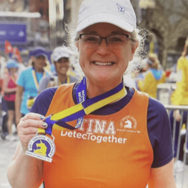 Tina Marabella at Boston Marathon 2024